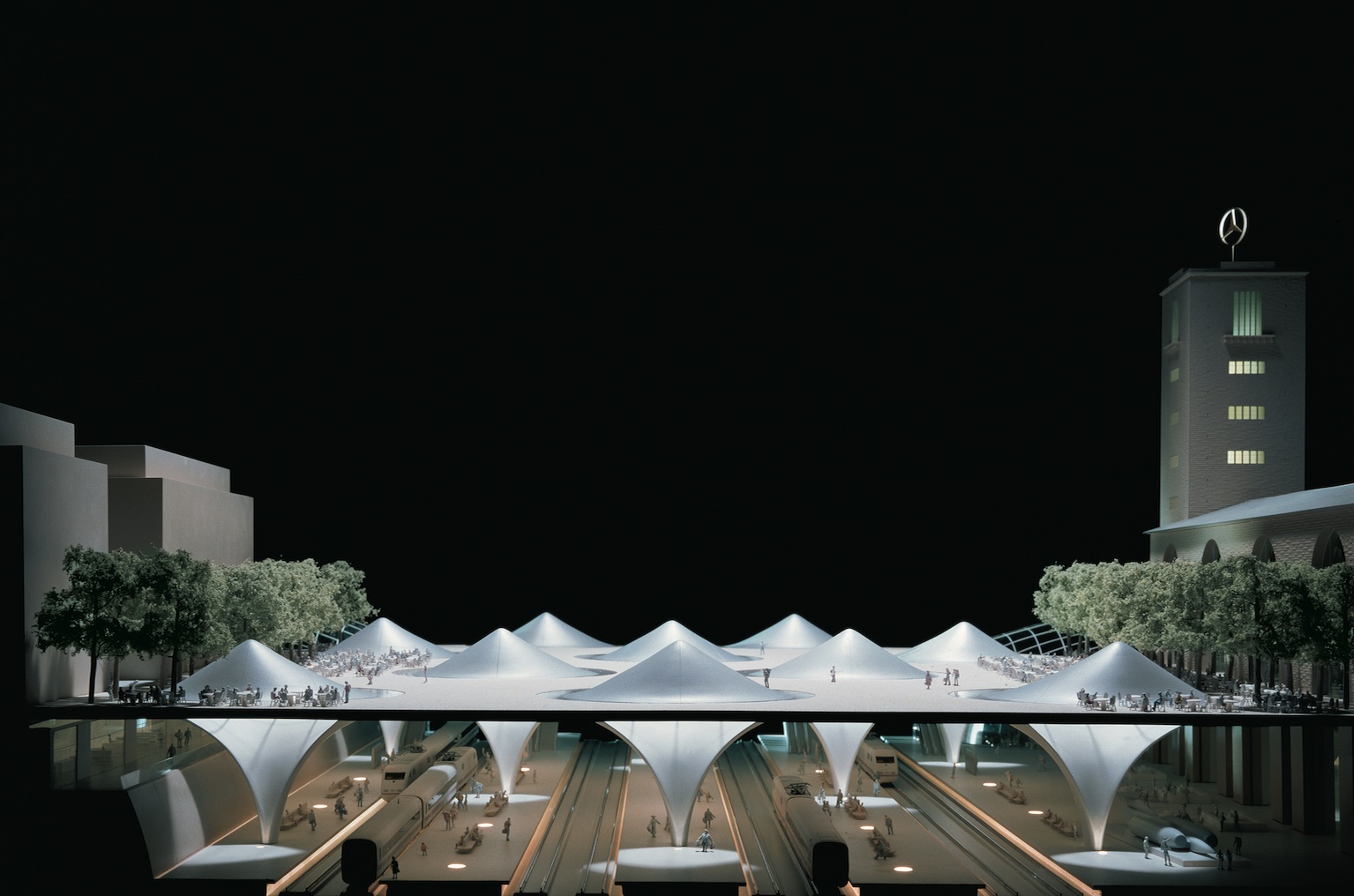 A model section through the platforms at Stuttgart Station